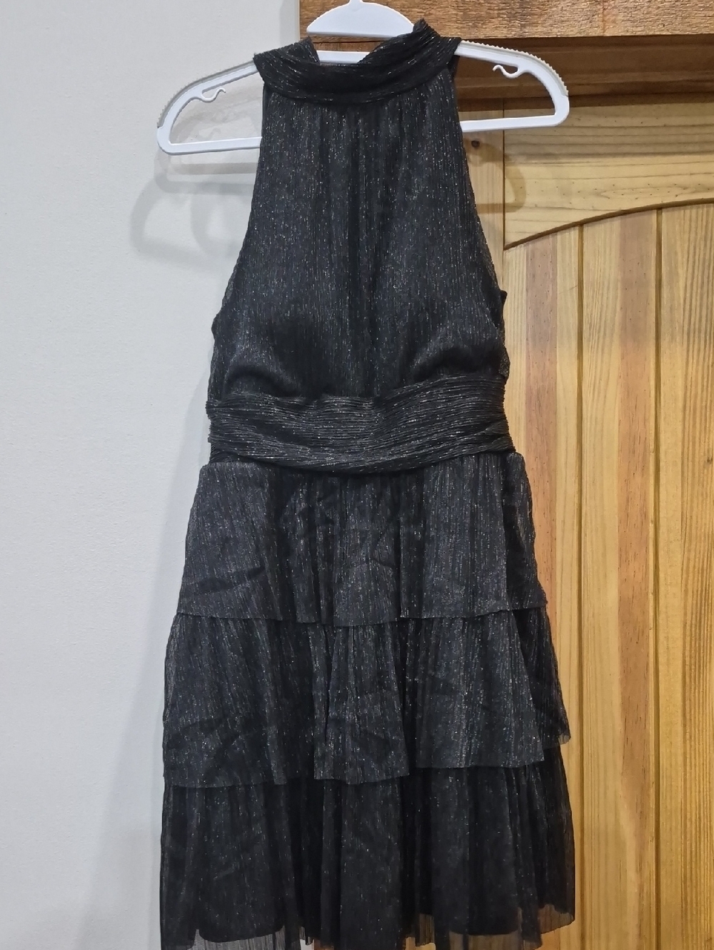 Lilly Pulitzer Wyn Black Metallic Knit Crinkle Dress Size 8 Whimsigoth